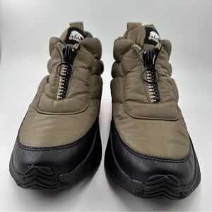 Sorel Women’s Winter Olive and Pink Zip-Up Waterproof Booties